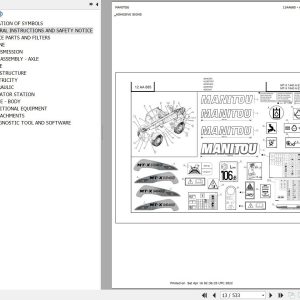 Manitou Telehandler MT X 1440 A E3 Parts Catalog 647144