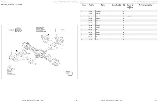 Manitou Telehandler MT X 1440 A E3 Parts Catalog 647144 1