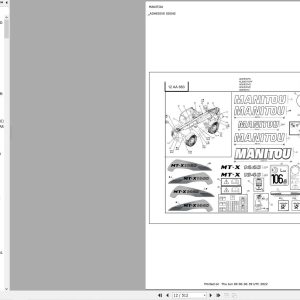 Manitou Telehandler MT X 1440 E3 Parts Catalog 647143