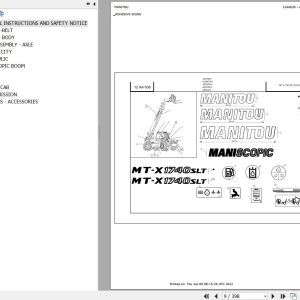 Manitou Telehandler MT X 1740 SL TURBO S3 E3 Parts Catalog 647209