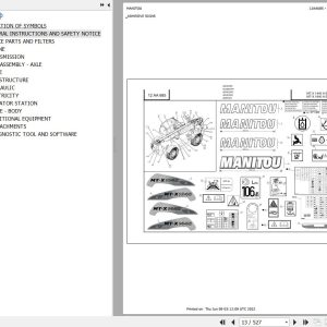 Manitou Telehandler MT X 1840 A E3 Parts Catalog 647144