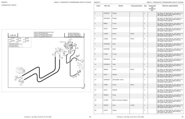 Manitou Telehandler MT X 425 H TI 49K ST3A S1 Parts Catalog 647628 1