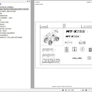 Manitou Telehandler MT X 732 95P ST3A S1 Parts Catalog 647531