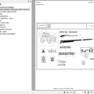 Manitou Telehandler MT X 733 95P MT X 1033 100P ST3A S1 Parts Catalog 647777