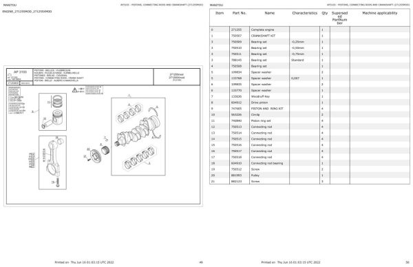 Manitou Telehandler MT X 733 95P MT X 1033 100P ST3A S1 Parts Catalog 647777 1