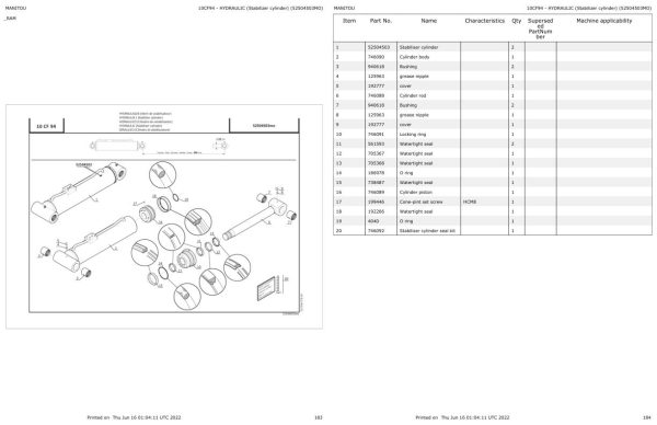 Manitou Telehandler MT X1440 100P ST3A S2 Parts Catalog 647813 1