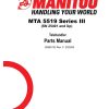 Manitou Telehandler MTA 5519 Series III Parts Manual 50960132 Rev. C