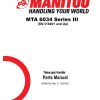 Manitou Telehandler MTA 6034 Series III Parts Manual 50960142 Rev. C