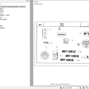 Manitou Telehandler MVT 1230 SL COMFORT LINE MOT 1004 42 Parts Catalog 648063