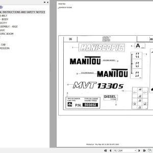 Manitou Telehandler MVT 1330 S TURBO ISRAEL MOT 1004 4T Parts Catalog 547071