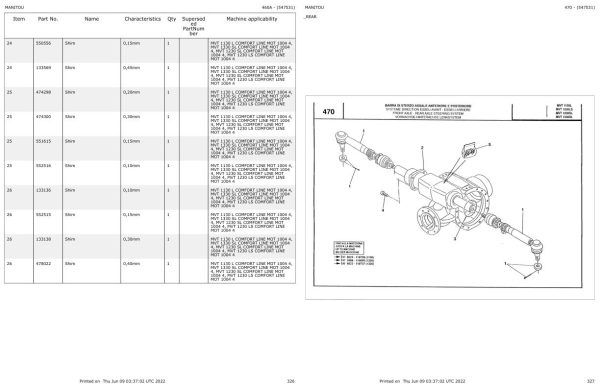 Manitou Telehandler MVT 1330 SL COMFORT LINE MOT 1004 4 Parts Catalog 547531 1