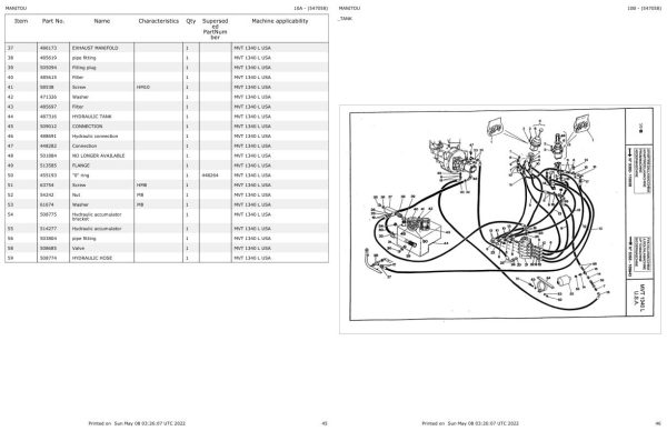 Manitou Telehandler MVT 1340 L Parts Catalog 547058 1