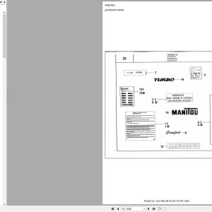 Manitou Telehandler MVT 675 MVT 665 Parts Catalog 547682