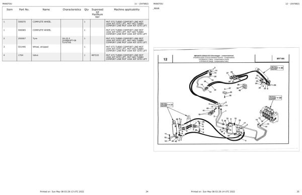 Manitou Telehandler MVT 675 MVT 665 Parts Catalog 547682 1