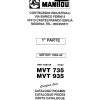 Manitou Telehandler MVT 735 MVT 935 Parts Catalog 648158