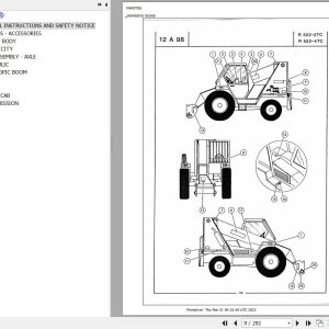 Manitou Telehandler R 522 2 522 4 TC Parts Catalog 47578