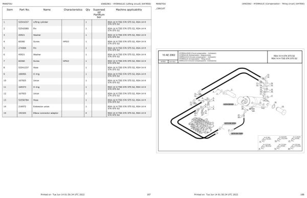 Manitou Telehandler RS4 14 H 57K ST5 S2 Parts Catalog 647850 1