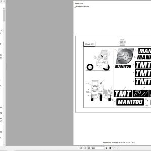 Manitou Telehandler TMT 25 S S1 E3 Parts Catalog 647079