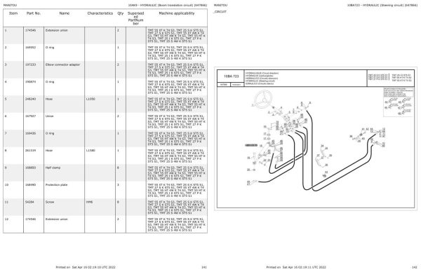 Manitou Telehandler TMT 27 S K ST5 S1 Parts Catalog 647866
