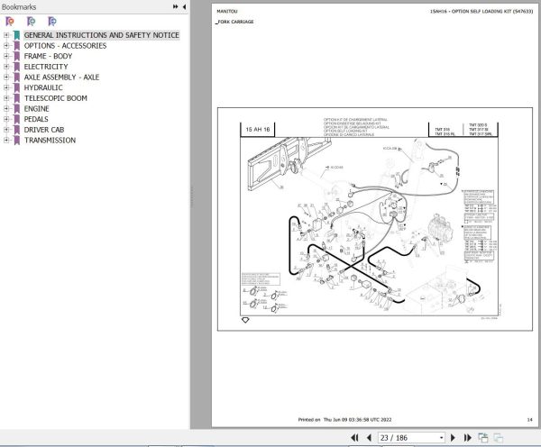 Manitou Telehandler TMT 317 SI RL Parts Catalog 547633 1