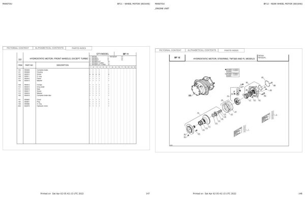 Manitou Telehandler TMT 320 FL HT TURBO Parts Catalog 801646