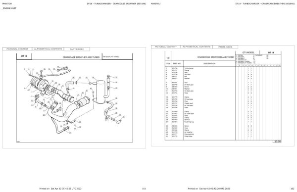 Manitou Telehandler TMT 320 FL Parts Catalog 801646