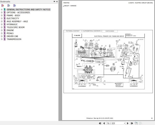 Manitou Telehandler TMT 320 HT Parts Catalog 801646 1