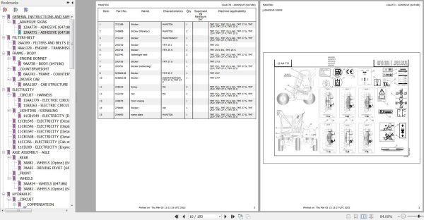 Manitou Telehandler TMT27PS2E3 Parts Catalog 647186 1