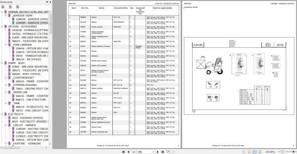 Manitou Telehandler TMT317 SIRL Parts Catalog 547633 1