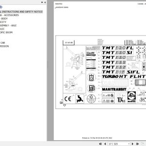Manitou Telehandler TMT320 FL Parts Catalog 1