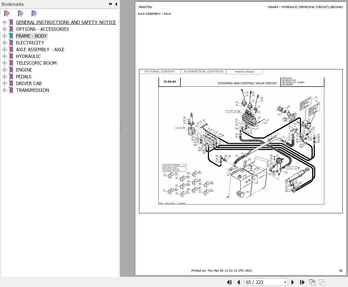 Manitou Telehandler TMT320 HT Parts Catalog 801646 1