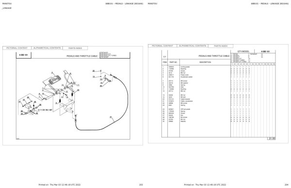 Manitou Telehandler TMT320 Parts Catalog