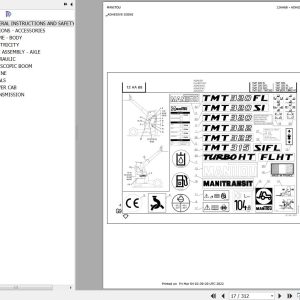 Manitou Telehandler TMT320 Parts Catalog 1
