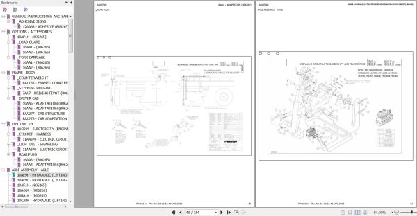Manitou Telehandler TMT55 FL HT Parts Catalog 806265 1