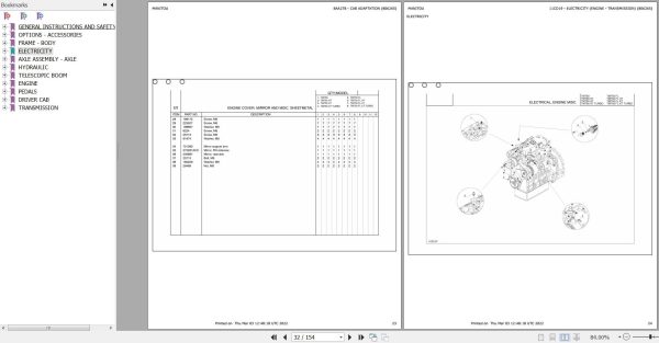 Manitou Telehandler TMT55 FL Parts Catalog 806265 1