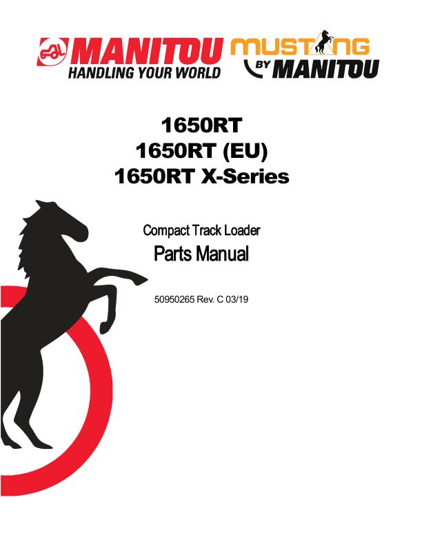 Manitou Track Loader 1650RT Parts Manual 50950265B