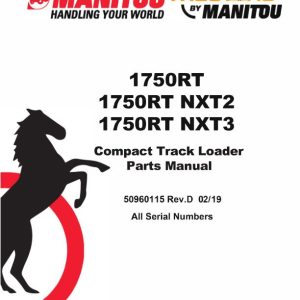 Manitou Track Loader 1750RT 1750RT NXT2 1750RT NXT3 Parts Manual 50960115D