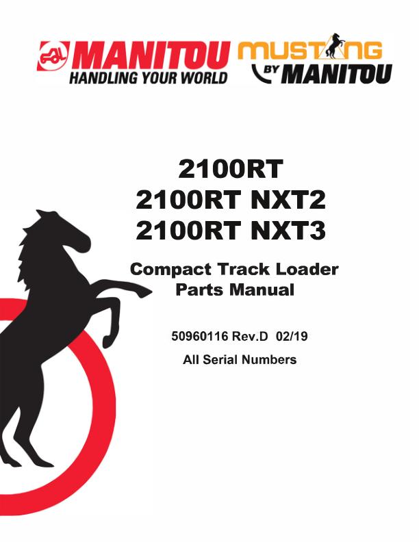 Manitou Track Loader 2100RT 2100RT NXT2 2100RT NXT3 Parts Manual 50960116D