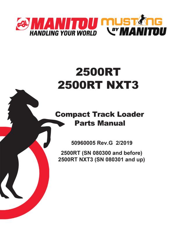 Manitou Track Loader 2500RT 2500RT NXT3 Parts Manual 50960005G