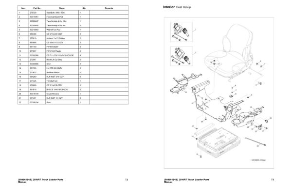 Manitou Track Loader 2550RT Parts Manual 50960154B 1