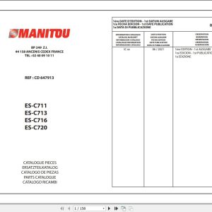 Mannitou Platforms MAN GO 33 Parts Catalog 647533
