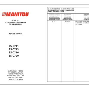 Mannitou Warehousing ES C711 ES C713 ES C716 ES C720 Parts Catalog CD647913