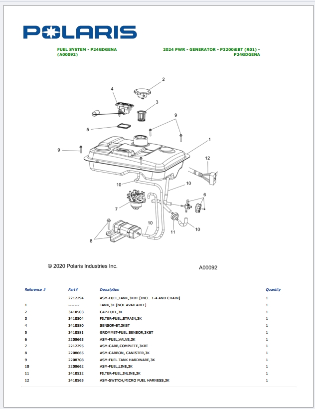 Polaris PWR Full Models Updated 2024 Part Manual PDF 1