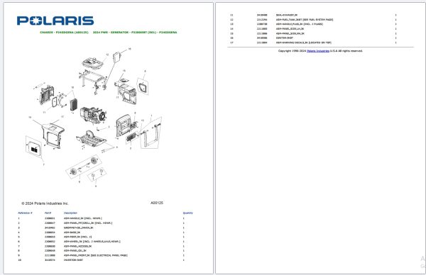 Polaris PWR Full Models Updated 2024 Part Manual PDF 3