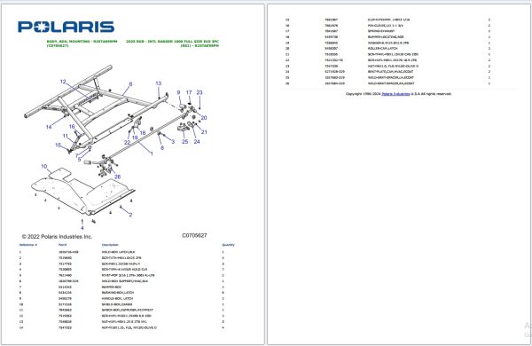 Polaris RGR Full Models Updated 2025 Part Manual PDF 1