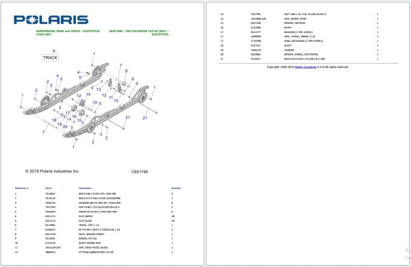 Polaris SNO Full Models Updated 2025 Part Manual PDF 3