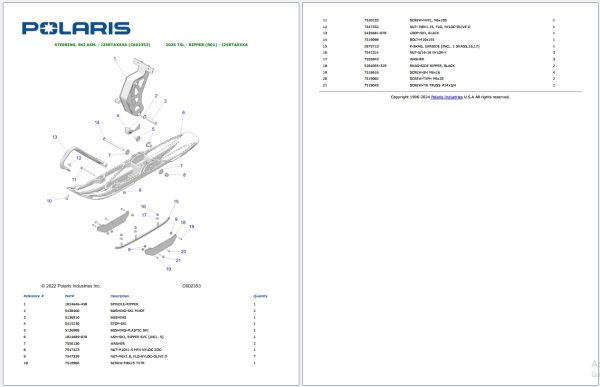 Polaris TSL Full Models Updated 2025 Part Manual PDF 3