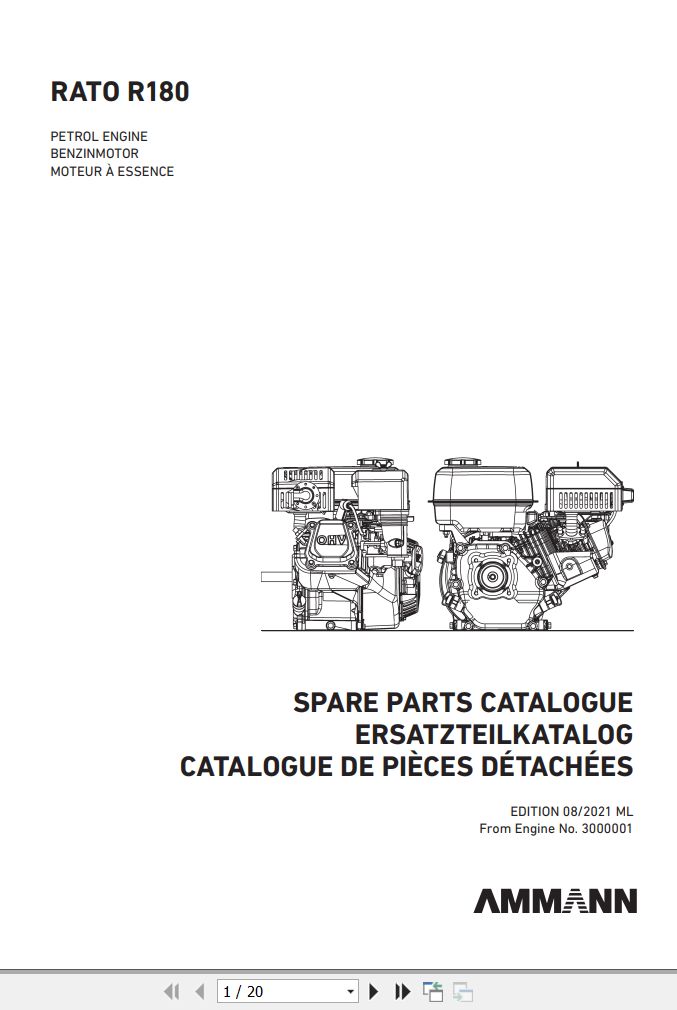 Rato Engine R180 Spare Parts Catalog 1