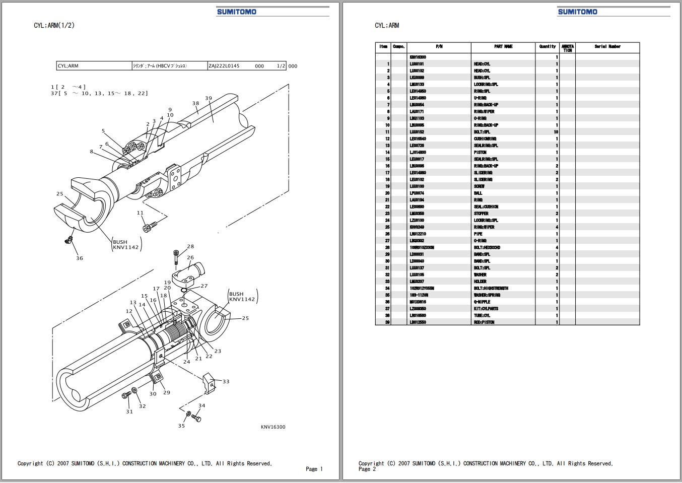 Sumitomo Excavator SH130 5 BB Spare Parts Catalog 1