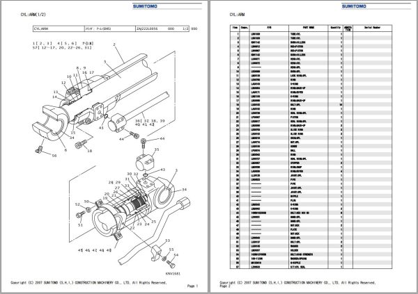 Sumitomo Excavator SH135X 3B BB Spare Parts Catalog 1